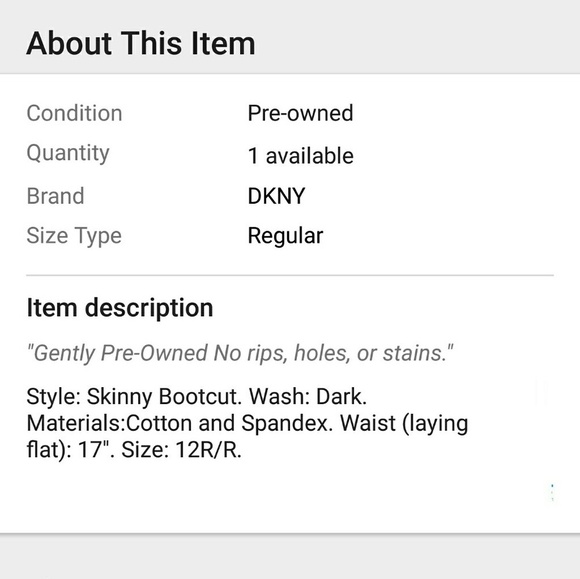 DKNY Womens Skinny Jeans Denim Size 12 - Picture 7 of 8